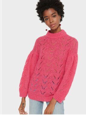 Kate Spade Pointelle Stitch Sweater Size Small Begonia Pink